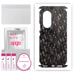 apgo Protective Skin Sticker for the back+sides compatible with Huawei Nova 9 Pro, Full Wrap Film, Foil, Vinyl - Pattern Carbon Black Pixel