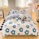 Skalbta medvilninė lova keturių dalių patalynė antklodės užvalkalas 2.0m four-piece set