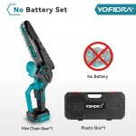 YOFIDRA 8 colių be&scaron;epetis elektrinis grandininis pjūklas be &scaron;epetėliu, įkraunamas medžio apdirbimo sodo genėjimo pjūklo įrankis, skirtas Makita 18V baterijai No Battery NO Plug