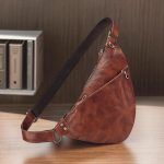 Natūralios Odos Vintažinės Spalvos Rankinė per Petį Vyrams Premium Klasės Vyri&scaron;ka Kuprinė I&scaron; Grynos Karvės Odos Stilinga Asmenybės Krūtinės Rankinė ruda