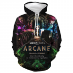 Anime Arcane League of Legends 3D Hoodie Vyri&scaron;ki madingi paltai Vaiki&scaron;ki megztiniai Vaiki&scaron;ki Hip Hop paltai berniukui Sportinis kostiumas Lol Jinx Megztiniai S