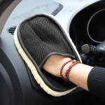 Automobilių plovimo pir&scaron;tinės Skudurinės servetėlės ​​Automobilių pir&scaron;tinės Automobilių va&scaron;kavimo kempinė Mink&scaron;ta vilna pliu&scaron;inis sutir&scaron;tintas automobilių plovimo artefaktas specialus 14.5cm&times;22cm smėlis
