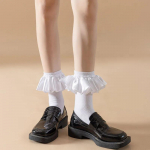 Lolita Kawaii raukinės kojinės Moteri&scaron;kos JK Sweet Girls Mielos princesės kojinės Japoni&scaron;kos mados vienspalvės juodos baltos elastinės ilgos kojinės EUR 34-39