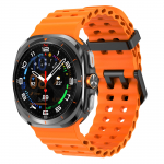 Jūrinė apyrankė skirta Samsung Galaxy Watch 7 ultra dirželis 47mm Priedai Sportinis silikonas Apyrankė correa Galaxy Watch ultra Strap 47mm galaxy watch 7 ultra oranžinė