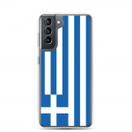 Telefono dėklas - Samsung - Galaxy S21 Plus - Graikijos vėliava - Mink&scaron;tas - Daugiaspalvis