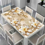 Odinė PVC kavos staliuko valgomojo stalo staltiesė vandeniui atspari, atspari aliejui, apsauganti nuo kar&scaron;čio, atspari purvui ir nereikalaujanti skalbimo, moderni, paprasta, miela, pastoracinio stiliaus 60x100cm juoda