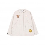 Nike Lai&scaron;kų spauda &Scaron;ypsenėlė Veido velvetinė apykaklė Laisvalaikio sportinė striukė Moteri&scaron;ka striukė rožinė HF0355-104 M