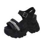 Madingi Nauji stambios platformos sandalai Moteri&scaron;ki auk&scaron;takulniai Seksualūs sandalai atviromis kojomis Wedge Bling sportbačiai 10 cm Moteri&scaron;ki paplūdimio vasaros basutės 34