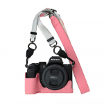 Z50II Palmių ra&scaron;to PU odos pusiau korpuso dėklas fotoaparatui Nikon Z50II, su baterijos angos dugno dangteliu ir kaklo dirželiu