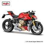 Maisto 1:18 Ducati Monster 2021 Super Naked V4 S originalus įgaliotas simuliacinis lydinio motociklo modelis žaislinis automobilis dovana kolekcija