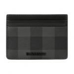 Burberry Classic Check ra&scaron;tuotas odinis kortelių dėklas vyrams, anglies spalvos Basic+Dust Bag medžio anglis