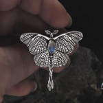 Karoliai Retro kandis, inkrustuoti mėnulio akmeniu, madingas gotikinio stiliaus raktikaulio grandinėlės pakabukas 50CM(Necklace Size)