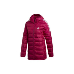 Adidas Essentials Lengvas pūkinis parkas su gobtuvu, moteri&scaron;kas Power Berry Red lauko vir&scaron;utinis drabužis GH4592 M