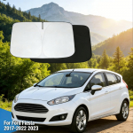 Ford Fiesta 2017 2008 2009 2010 2022 2023 priekinio stiklo saulės skydelis Saulės skydelis Saulės skydelis Apsauga Sulankstomas Blokuoja UV spindulius Laikykite sidabras