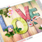 &bdquo;HUACAN DIY 5D&ldquo; deimantinis siuvinėjimas Meilė ir gėlės Deimantinis dažymas kryželiu, viso kvadrato deimantinis namų dekoravimas Full Square 20*30 cm