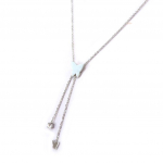 Les Tr&eacute;sors De Lily [K2421] - Collier acier 'Papillon' blanc sidabras
