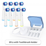 8 vnt. Oral B dantų &scaron;epetėlių galvutės Oral B 7000/Pro 1000/9600/ 500/3000/8000 8Pcs with Holder