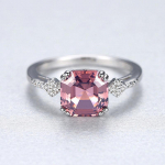 Moteri&scaron;kas žiedas S925 sidabrinis žiedas su Brazil Morganite moteri&scaron;kais sidabriniais papuo&scaron;alais 9 rožinė
