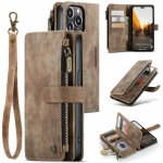 &bdquo;CaseMe Flip&ldquo; odinis telefono dėklas, skirtas &bdquo;iPhone 11 12 13 14 15 Pro Max XS XR X SE 2022 8 7 Samsung S23 Plus S22 S21 FE S20 Note 20&ldquo; su užtrauktuku užtraukiamas piniginės kortelės dangtelis iPhone 12 Pro Max