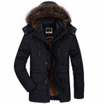 Žieminė striukė vyrams, didelio dydžio 5XL 6XL, medvilninė, su pa&scaron;iltinimu, &scaron;ilta parka, su gobtuvu, su vilnos pamu&scaron;alu, ilga vyri&scaron;ka striukė, vėjo nepraleidžianti 6XL juoda