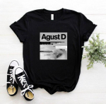 Didelio dydžio S-5XL Agust D marginti mar&scaron;kinėliai Nauja korėjieti&scaron;ka KPOP D-2 albumo versija moteri&scaron;ki mar&scaron;kinėliai Yongi mar&scaron;kinėliai mergaičių madingi drabužiai vir&scaron;utiniai moteri&scaron;ki mar&scaron;kinėliai 2XL juoda