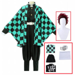 Demonų žudikas Kimetsu no Yaiba Tanjiro Kamado Cosplay kostiumas Kimono apsiaustas Helovino vakarėlis Anime drabužių uniformos rinkinys 150