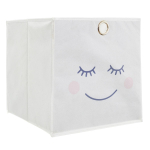 Les Tr&eacute;sors De Lily [A1797] - Cube de rangement 'Diva - Yeux Endormis' blanc - 30x30 balta