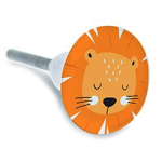 Les Tr&eacute;sors De Lily [A2191] - Bouton meuble c&eacute;ramique 'Lion' orange blanc - 65x35 mm oranžinė