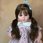 BZDOLL 60 CM Reborn Baby, rankų darbo lėlė, 3D dažyta oda, silikoninė bamblys mergaitėms, tikrovi&scaron;ka suknelė princesė Bebe