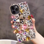 Prabangus Crystal Glitter Bling Diamond telefono dėklas, skirtas iPhone 14 13 12 11pro max / Samsung S22 S21 ultra S20 Fe A13 A23 A33 A53 A73 A12 A22 A32 A52 / Redmi iphone 6 6s balta
