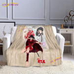 Animacinis filmas Hanyou No Yashahime spausdinta antklodė Inuyasha flanelinė antklodė užmeta ant sofos-lovos Namų lovatiesė &Scaron;iltos dovanos vaikams 75x90cm