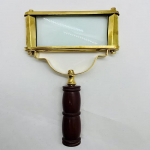 Senovinis jūrinis žalvarinis raudonas rankinis didinamasis stiklas skaitymui