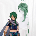 Anime 90 cm žaidimas Genshin Impact Bai Shu perukas Green Cosplay perukas kar&scaron;čiui atsparus sintetinis plaukų karnavalas Helovino vakarėlio rekvizitas