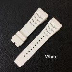 Raudona Juoda Žalia Pilka Oranžinė Geltona Balta Mink&scaron;ta silikoninė guminė laikrodžio apyrankė Richard Watch Mille RM011 RM050 Įgulos dirželio apyrankė With rosegold clasp balta