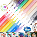 Naujas 18 spalvų akrilo žymeklio ra&scaron;iklių rinkinys, atsparus vandeniui nuolatiniams dažams mediniams akmenims