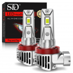 2vnt Super Bright H11 LED priekinių žibintų lemputė H8 HB3 9005 HB4 9006 Mini Wireless 60W 40000LM CSP, skirta automobilio priekiniam žibintui Auto Plug & Play lempos Turbo Led rūko žibintas