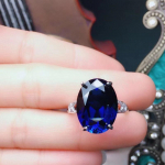 POMOiii Akinantis cirkonis Moteri&scaron;ki žiedai Romanti&scaron;ki Vandens Mėlyna Akmens Sužadėtuvių Vestuvinis Žiedas Valentino Dovana Mylėtojui Madingi Papuo&scaron;alai Adjustable Opening