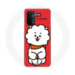 Coque pour Oppo A74 5G BTS Bangtan Gar&ccedil;ons BT21 RJ de Jin Fond Rouge raudona