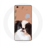 Coque pour Huawei P8 &Eacute;pagneul japonais Noir et Blanc Race de chiens