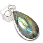 Natural Labradorite Gemstone Handmade 925 Sterling Silver Pendant 2.40 n0e83