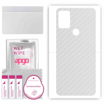 apgo Protective Skin Sticker for the back compatible with Umidigi A7, Wrap Film, Foil, Vinyl - Pattern Transparent Carbon