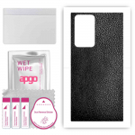 apgo Protective Skin Sticker for the back compatible with Samsung Galaxy Note 20 Ultra, Wrap Film, Foil, Vinyl - Pattern Black Leather