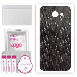 apgo Protective Skin Sticker for the back compatible with Samsung Galaxy A8 (2016), Wrap Film, Foil, Vinyl - Pattern Carbon Black Pixel