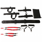 Atsparios juostos diržų rinkinys, skirtas bokso treniruotėms Power Punch Strength Pro treniruočių traukimo virvė, skirta Muay Thai karatė kovai raudona