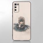 Ežiukas rūke telefono dėklas Samsung Galaxy A12 A02S A22 A32 A52 A72 A71 A51 A41 A31 A21 A11 A50 A70 A10S A20S juodas dangtelis Samsung A41
