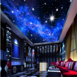 Universe Žvaigždėtas dangus lubų tapetai 3d mėlyna galaktika tapetai gyvenamajam kambariui miegamojo sienų tapybai namų dekoravimui 200 cm(W) x 140 cm(H)