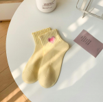 &Scaron;irdies siuvinėjimas Mielos moteri&scaron;kos kojinės, plonos, kvėpuojančios, mažo vamzdžio trumpos kojinės JK Lolita Sweet Girls Kawaii Moteri&scaron;kos kojinės EUR 34-39 juoda