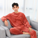 Pižama Vyri&scaron;kas žieminis Coral Velvet Thickened Plus Velvet &scaron;iltas laisvas namų aptarnavimo kostiumas One size