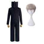 HOLOUN Jujutsu JJK Manga Anime Inumaki Toge Cosplay Kostiumas Perukas &Scaron;varkas Kelnės Tamsiai Mėlynas Rožinis Tinklelis Sintetinis Helovinas Kalėdos L-(Full set+wig)