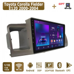 Android automobilio radijas, skirtas Toyota Corolla Fielder E120 2000-2004 daugialypės terpės grotuvo galvos blokas Stereo GPS navigacija BT WIFI 1+16GB 1+16GB
